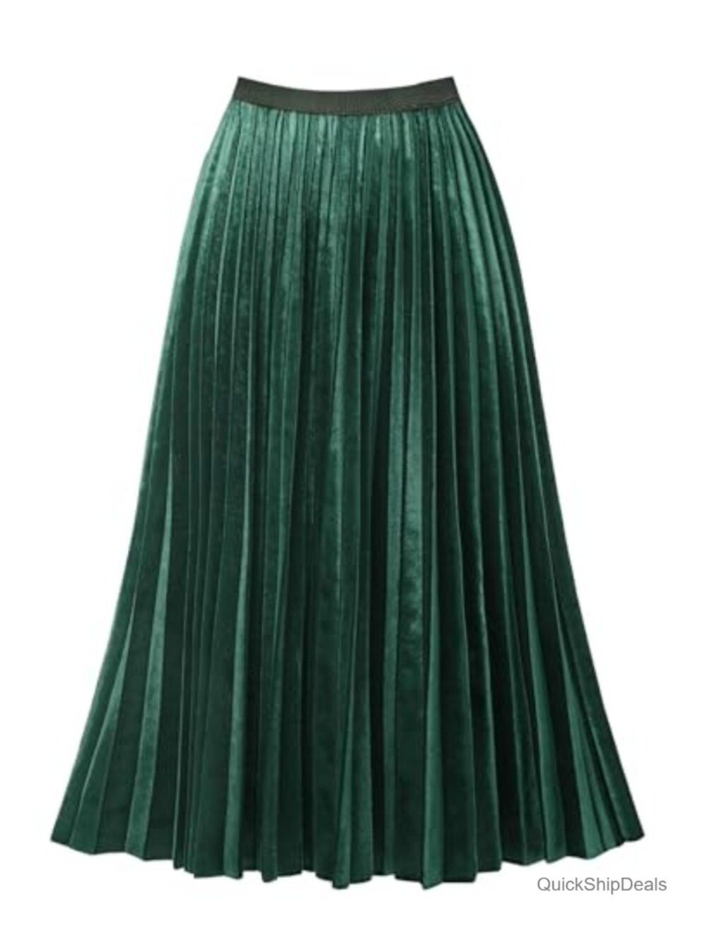 Pleated A-Line Swing Skirt High Waist Flared Work Skirt